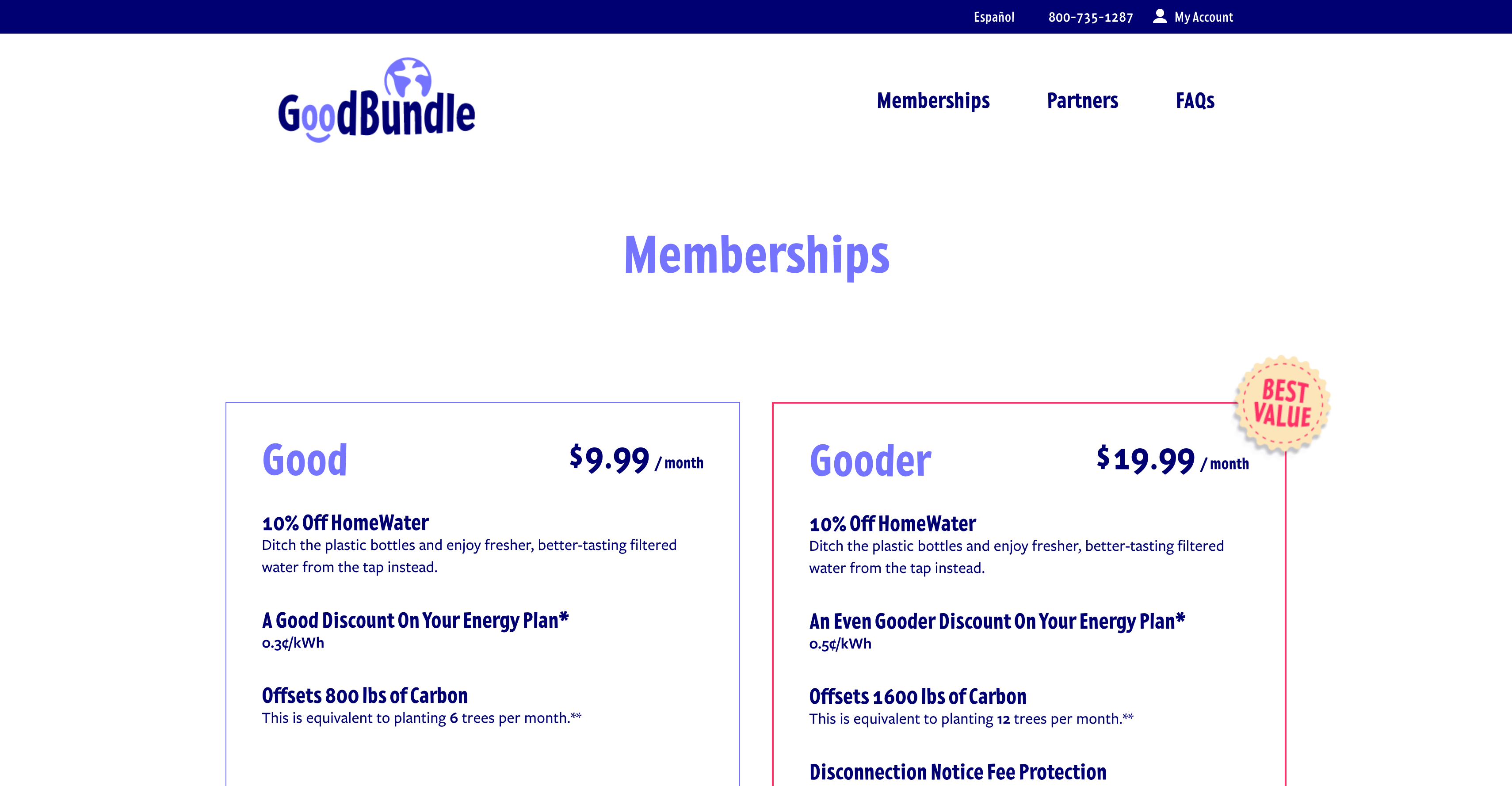 GoodBundle membership tier comparison showing GOOD, GOODER, GOODEST, and GOODEST+ pricing cards