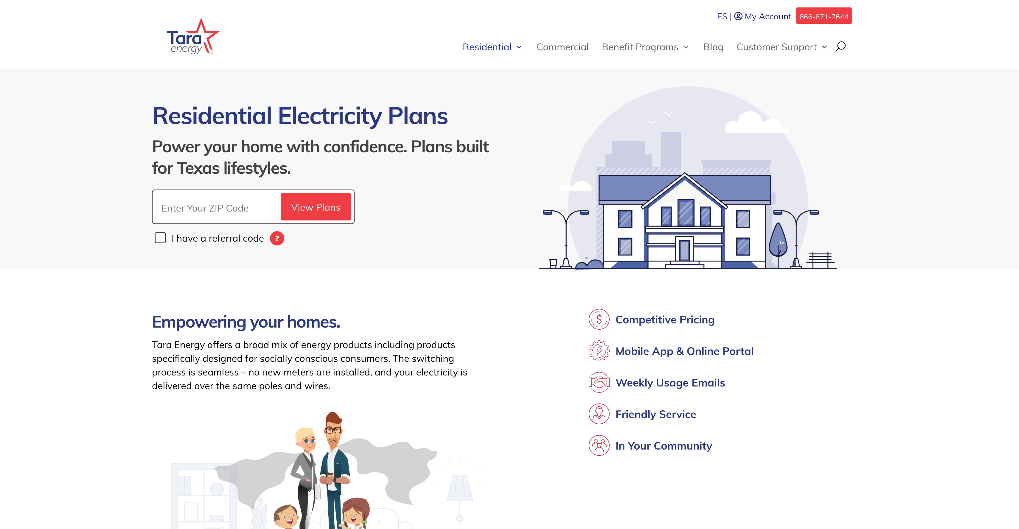 Tara Energy 'Brighter Tomorrow' Hero Section